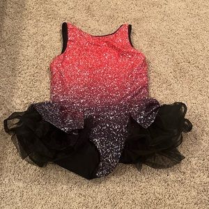 red and black dance costume